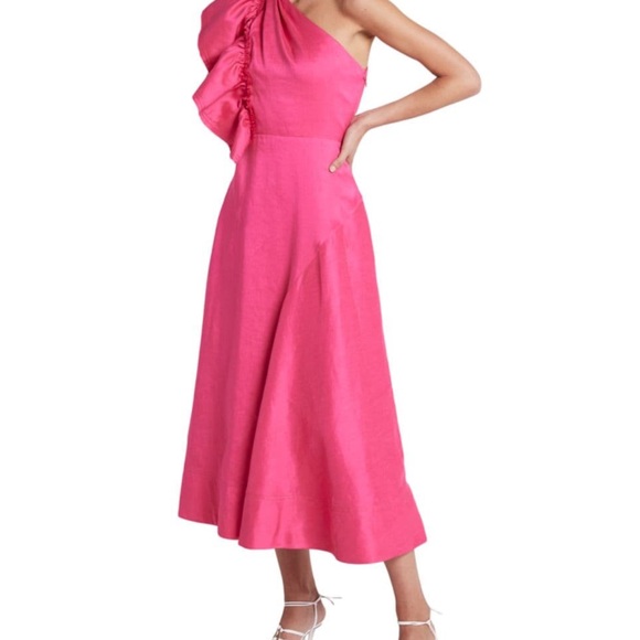 NWT Aje Sculptura Dress Linen Blend Dress Size 6 - Picture 3 of 10